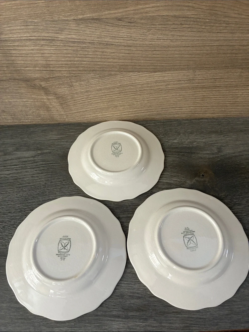 Sears Judy Ironstone 4004 Yellow Check Saucers ONLY Set of 6